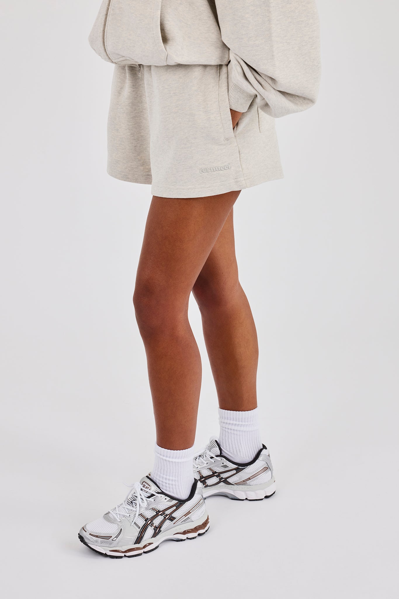 Embroidered Short - Ash Grey
